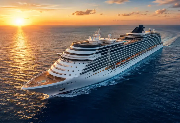 Luxury cruise ship at sea