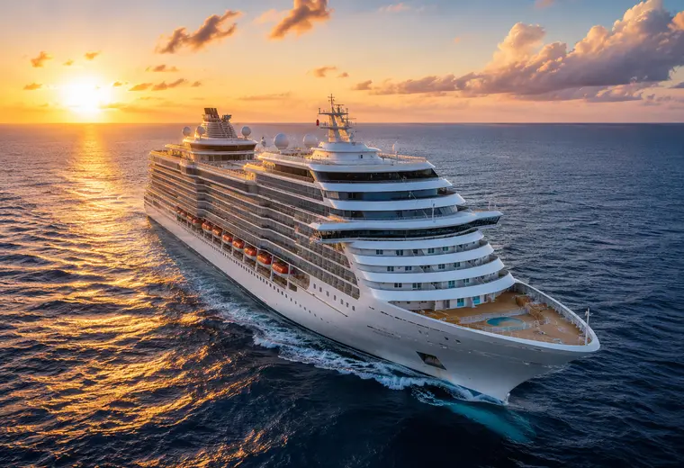 Luxury cruise ship during a sea journey