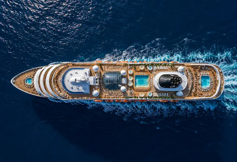 Cruise ship on a long sea journey