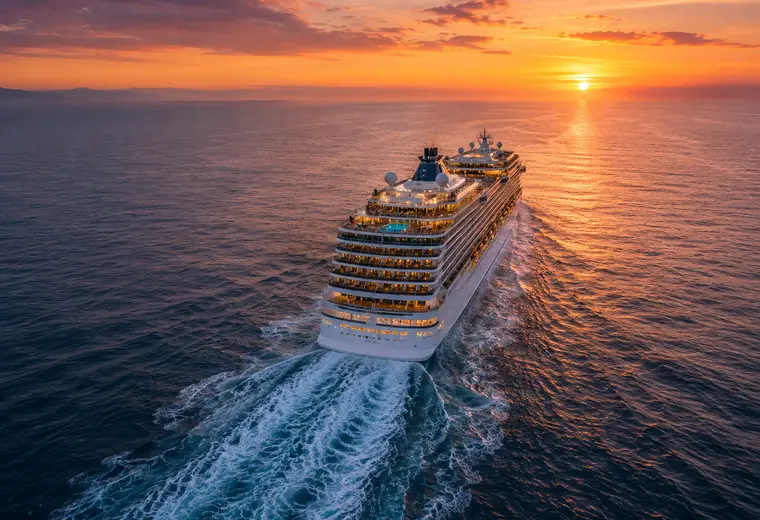 Cruise ship at sea for Mediterranean Treasures from Istanbul
