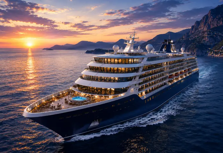 Cruise ship at sea for Turkey & Greece in One Week